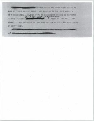 Primary view of object titled '[News Script: Airplane crashes]'.