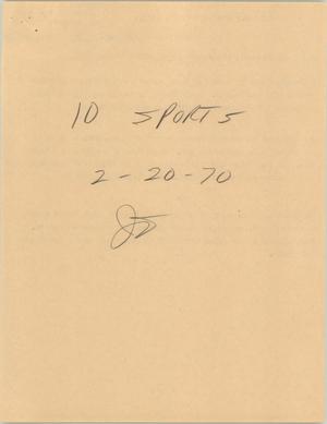 Primary view of object titled '[News Script: 10 pm sports]'.