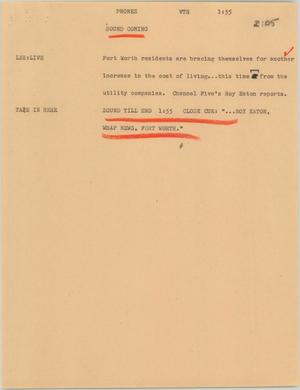Primary view of object titled '[News Script: Phones]'.