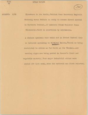 Primary view of object titled '[News Script: World briefs]'.