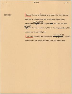 Primary view of object titled '[News Script: LSD]'.