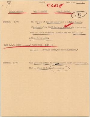 Primary view of object titled '[News Script: Auxiliary police news]'.