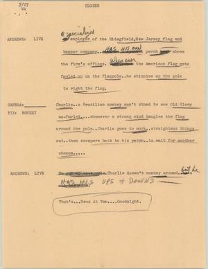 Primary view of object titled '[News Script: Monkey]'.