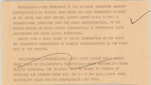 Primary view of object titled '[News Script: Washington D. C. and Williamsport]'.