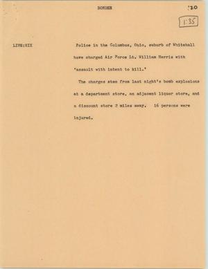 Primary view of object titled '[News Script: Bomber]'.