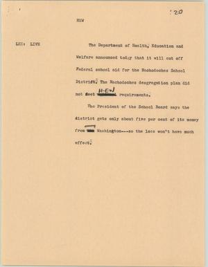 Primary view of object titled '[News Script: Hew]'.