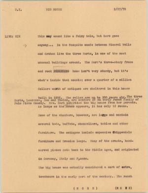 Primary view of object titled '[News Script: Big house]'.
