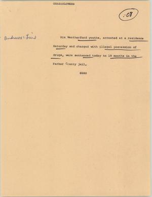 Primary view of object titled '[News Script: Grassblowers]'.