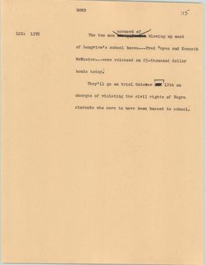 Primary view of object titled '[News Script: Bomb]'.