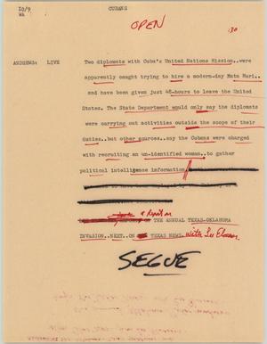 Primary view of object titled '[News Script: Cubans]'.