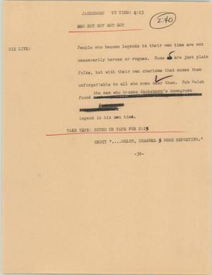 Primary view of object titled '[News Script: Jacksboro]'.