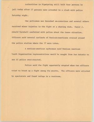 Primary view of object titled '[News Script: Police scuffle in jail]'.