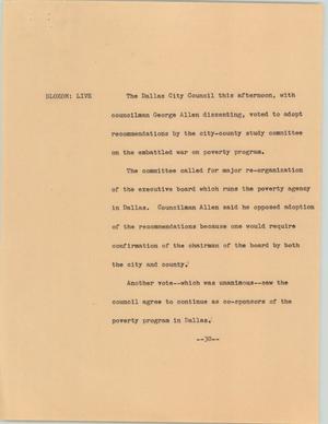 Primary view of object titled '[News Script: Dallas City Council]'.