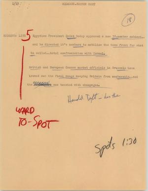 Primary view of object titled '[News Script: MidEast_common mart]'.