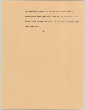 Primary view of object titled '[News Script: Helicopters shot down]'.