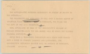 Primary view of object titled '[News Script: University of Mexico]'.