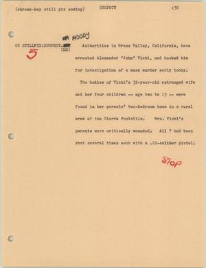 Primary view of object titled '[News Script: Suspect]'.