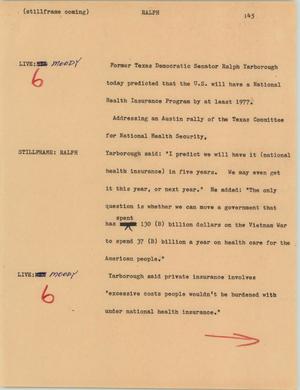 Primary view of object titled '[News Script: Ralph]'.