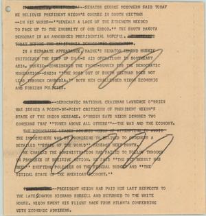 Primary view of object titled '[News Script: Thoughts on Nixon]'.