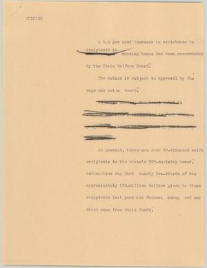 Primary view of object titled '[News Script: Welfare]'.