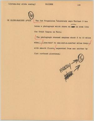 Primary view of object titled '[News Script: Mariner]'.
