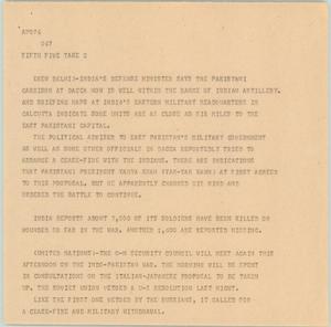 Primary view of object titled '[News Script: Fifth five take]'.