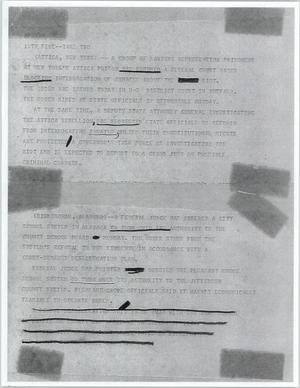 Primary view of object titled '[News Script: Attica update/ Alabama school]'.