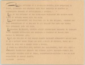 Primary view of object titled '[News Script: Success club]'.