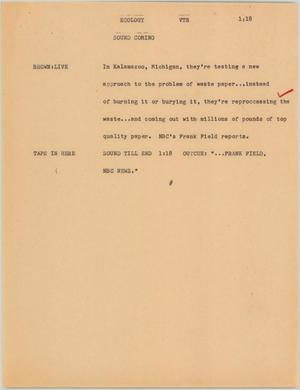 Primary view of object titled '[News Script: Ecology]'.