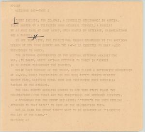 Primary view of object titled '[News Script: Veterans Day]'.