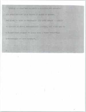 Primary view of object titled '[News Script: Cuba plane hijacking]'.