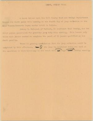 Primary view of object titled '[News Script: Lopez Guzman trial]'.