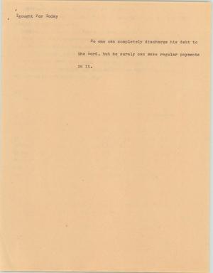 Primary view of object titled '[News Script: Thought For Today]'.