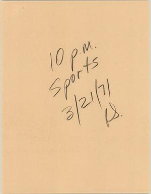 Primary view of object titled '[News Script: 10ph Sports update]'.