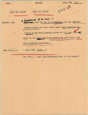 Primary view of object titled '[News Script: Insects]'.