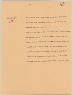Primary view of object titled '[News Script: SEC]'.