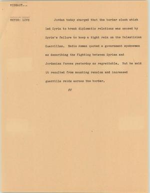 Primary view of object titled '[News Script: Mideast]'.