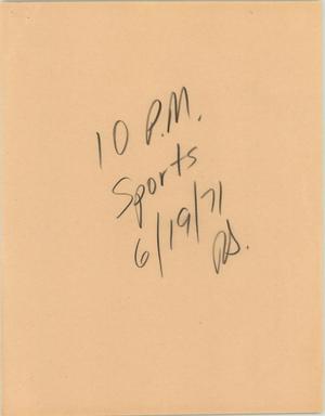 Primary view of object titled '[News Script: 10pm Sports update]'.