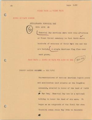 Primary view of object titled '[News Script: Memorial Day]'.