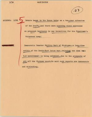 Primary view of object titled '[News Script: Washington]'.
