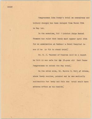 Primary view of object titled '[News Script: Dowdy]'.