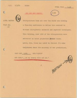 Primary view of object titled '[News Script: Dixon]'.