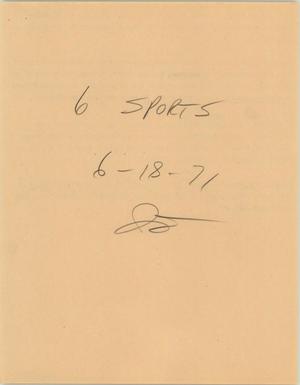 Primary view of object titled '[News Script: 6pm Sports update]'.