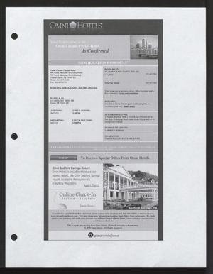 Primary view of object titled '[Omni Corpus Christi Hotel confirmation]'.