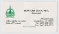 Text: [Business Card for Howard Dean]