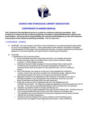 Primary view of object titled '[CSLA Conference Planning Manual]'.