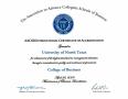 Thumbnail image of item number 1 in: '[AACSB International Certificate of Accreditation]'.