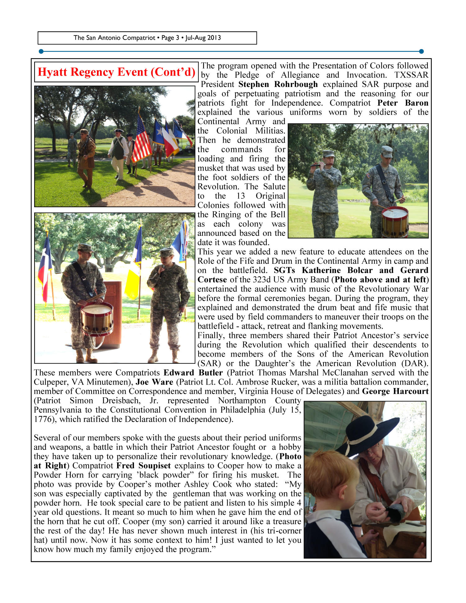 The San Antonio Compatriot, July/August 2013
                                                
                                                    [Sequence #]: 3 of 5
                                                