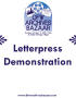 Text: ["Letterpress Demonstration" poster]