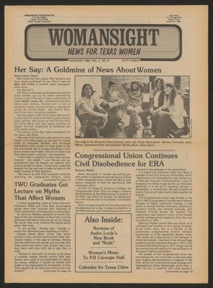 Primary view of object titled 'Womansight: News for North Texas Women, Volume 2, Number 8, February 1982'.